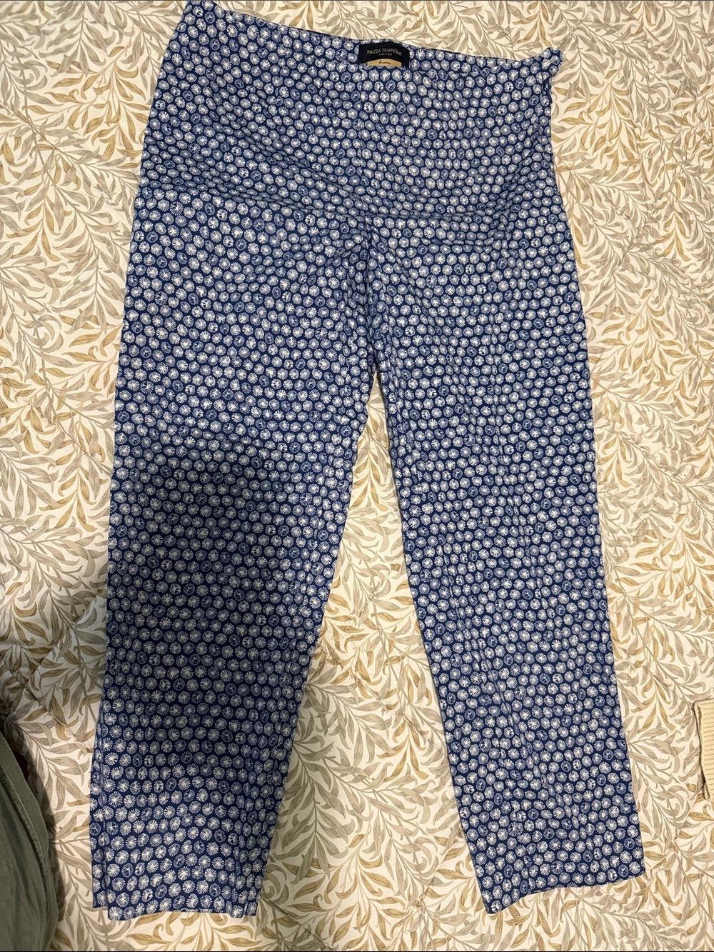 Piazza Sempione Navy Blue Printed women’s pants made in Italy